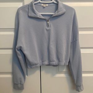 Cropped Half-Zip Sweatshirt